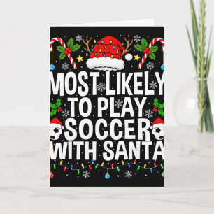 Wahrscheinlich spielt mit dem Weihnachtsmann Fußba Karte