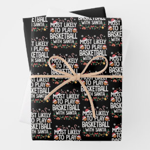Wahrscheinlich spielt mit der Familie Santa Basket Geschenkpapier Set