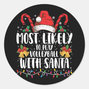 Wahrscheinlich spielt mit der Familie Santa Volley Runder Aufkleber