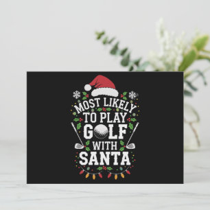 Wahrscheinlich spielt mit Santa Familie Xmas Golf Feiertagskarte