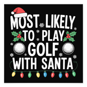 Wahrscheinlich spielt mit Santa Familie Xmas Golf Fotodruck