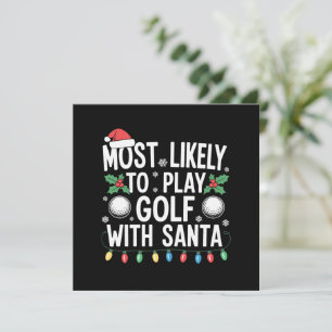 Wahrscheinlich spielt mit Santa Family Xmas Golf Einladung
