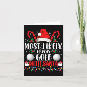 Wahrscheinlich spielt mit Santa Family Xmas Golf Karte