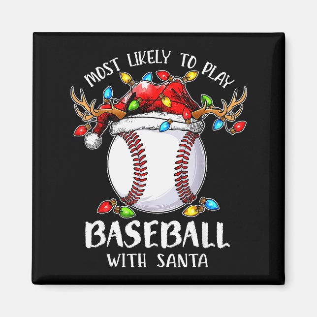 Wahrscheinlich spielt mit Santa Weihnachten Baseba Magnet (Vorne)