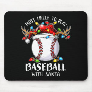 Wahrscheinlich spielt mit Santa Weihnachten Baseba Mousepad