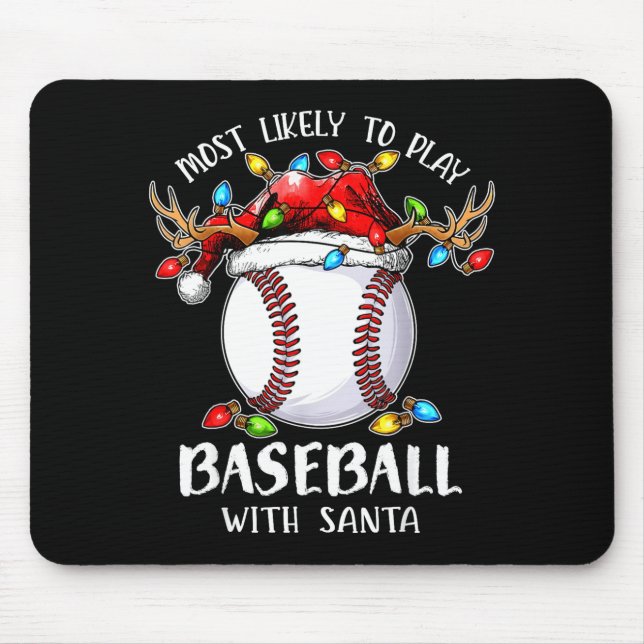 Wahrscheinlich spielt mit Santa Weihnachten Baseba Mousepad (Vorne)