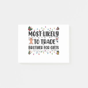 Wahrscheinlich tauscht er seinen Bruder gegen Weih Post-it Klebezettel