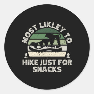 Wahrscheinlich wandert nur wegen Snacks Vintage Sa Runder Aufkleber