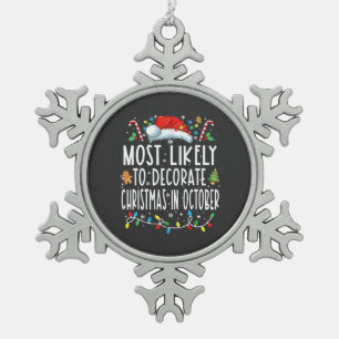 Wahrscheinlich Weihnachten im Oktober dekorieren Schneeflocken Zinn-Ornament