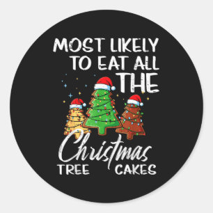 Wahrscheinlich Weihnachtsbaumkuchen essen Xmas Fra Runder Aufkleber