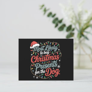 Wahrscheinlich Weihnachtsgeschenke für den Hund ka Feiertagspostkarte