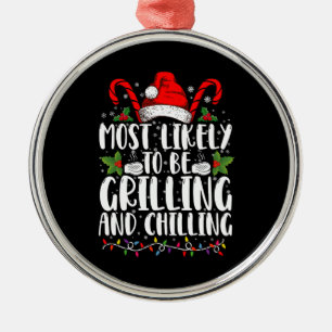 Wahrscheinlich wird an Weihnachten gegrillt und ge Ornament Aus Metall