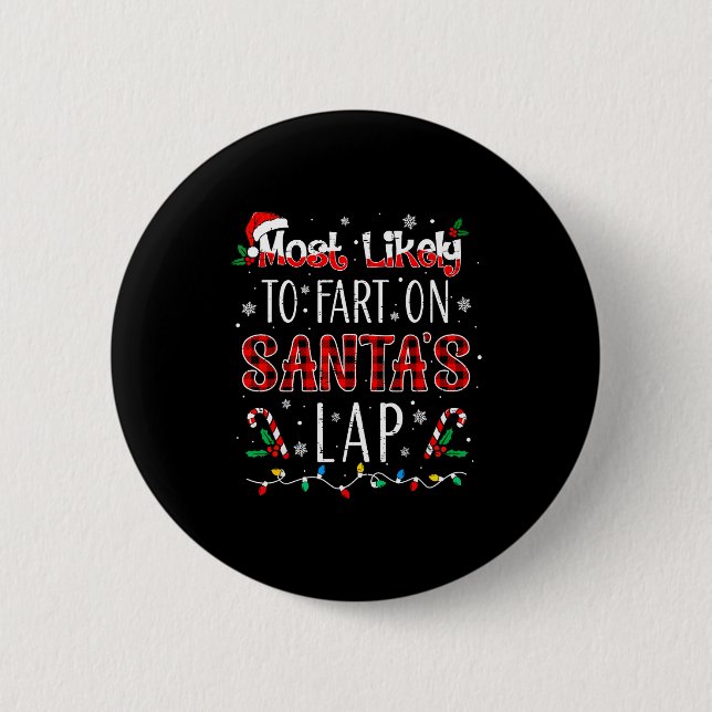 Wahrscheinlich wird auf dem Schoß von Santa furzen Button (Vorderseite)