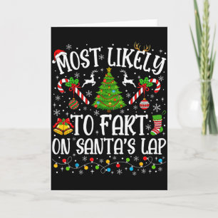 Wahrscheinlich wird auf dem Schoß von Santa gefurz Karte