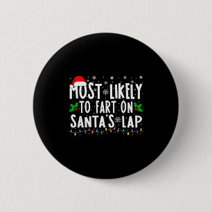Wahrscheinlich wird auf dem Schoß von Weihnachtsma Button