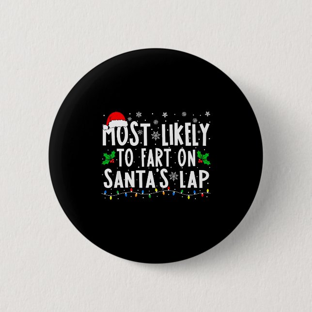 Wahrscheinlich wird auf dem Schoß von Weihnachtsma Button (Vorderseite)