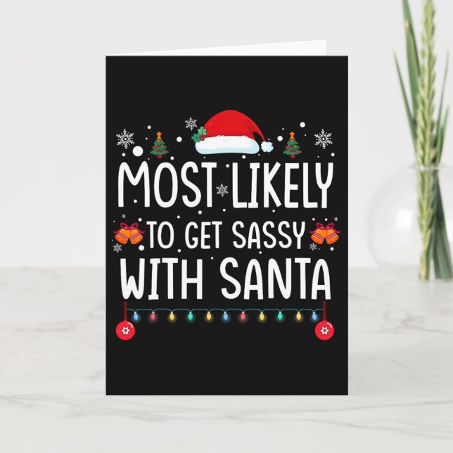 Wahrscheinlich wird es mit Santa Fun Family Christ Karte (Vorderseite)