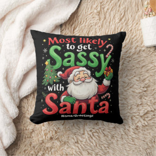 Wahrscheinlich wird man mit Santa Claus frech - Lu Kissen