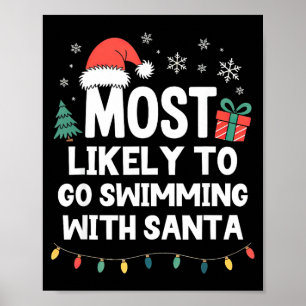 Wahrscheinlich wird mit Santa Weihnachten schwimme Poster