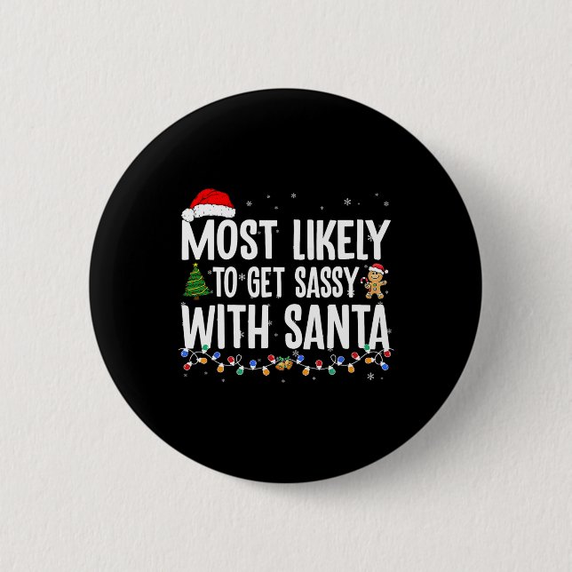 Wahrscheinlich wird Sy mit Santa Fun Family Christ Button (Vorderseite)