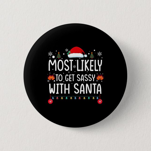 Wahrscheinlich wird Sy mit Santa Fun Family Christ Button (Vorderseite)