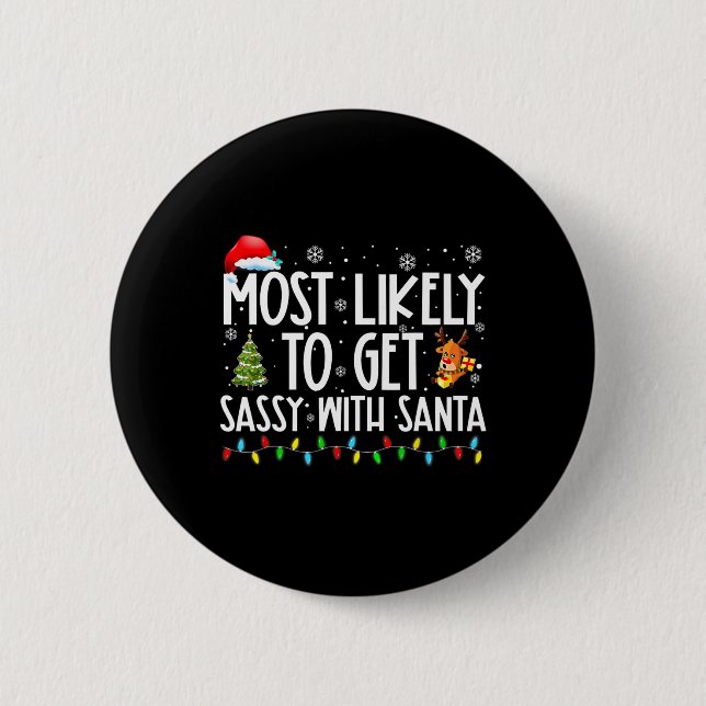 Wahrscheinlich wird Sy mit Santa Fun Family Christ Button (Vorderseite)