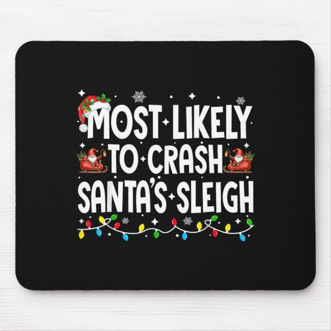 Wahrscheinlichste, um Weihnachtsmanns Schlitten Fa Mousepad (Vorne)