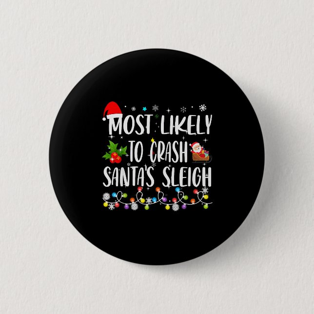 Wahrscheinlichste, um Weihnachtsmanns Schlitten zu Button (Vorderseite)