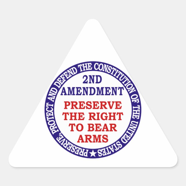 Wahrung des Rechts auf Waffenbesitz (2. Änderung) Dreieckiger Aufkleber (Vorderseite)