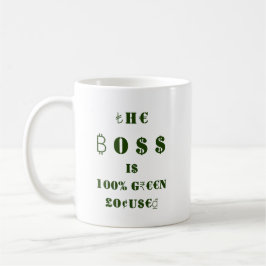 Währungssymbole Funny Green Boss Financial Kaffeetasse