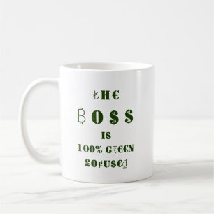 Währungssymbole Funny Green Boss Financial Kaffeetasse