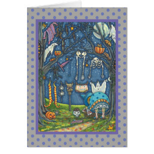 WÄHRUNGSTAG, SKELETONS GHOSTS GREETING CARD