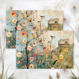 WÄHRUNGSVÖGEL IM FRÜHJAHRESZENTRUM SEIDENPAPIER