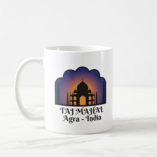 Wahrzeichen Indiens - Silhouette des Taj Mahal Kaffeetasse