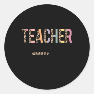 Wai Leopard Eacher Women Joke Runder Aufkleber
