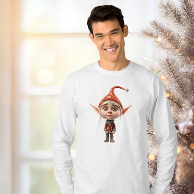 Waifish Girl Christmas Elf Men-T-Shirt T-Shirt (Von Creator hochgeladen)