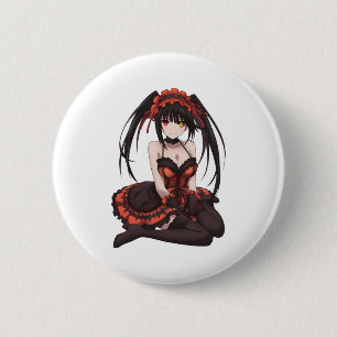 Waifu Kurumi Tokisaki Aufkleber Button