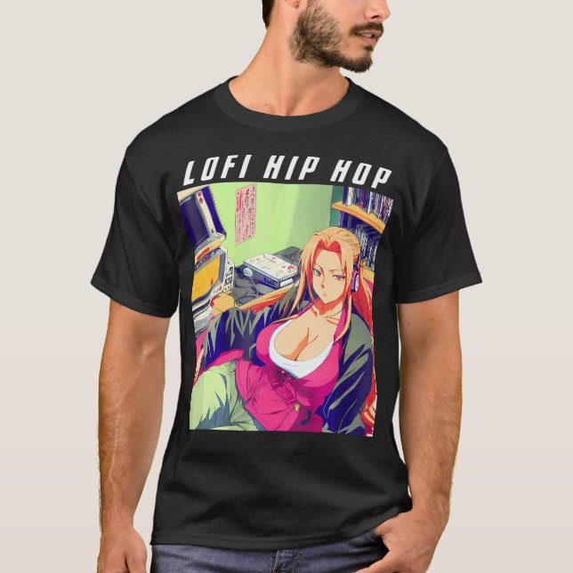 Waifu Manga Anime Girl 90S Retro Lofi Hip Hop T-Shirt (Vorderseite)
