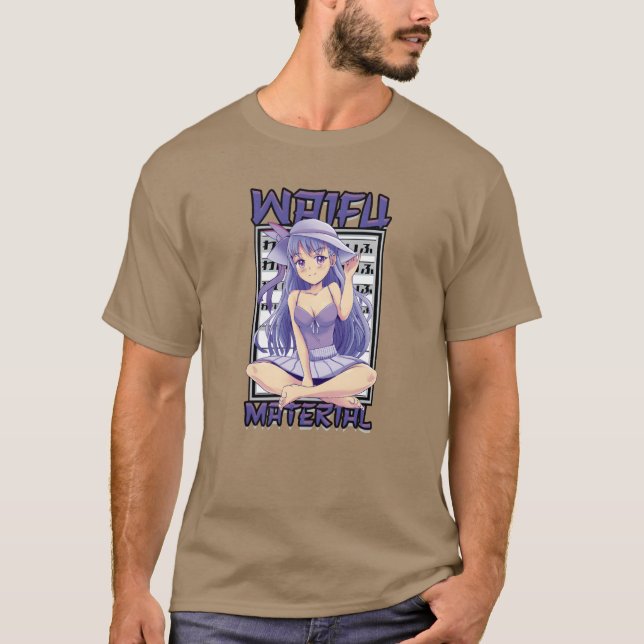 Waifu-Material Anime T-Shirt (Vorderseite)