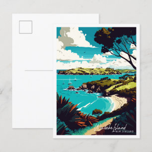 Waiheke Island Neuseeland Vintage Reise Postkarte