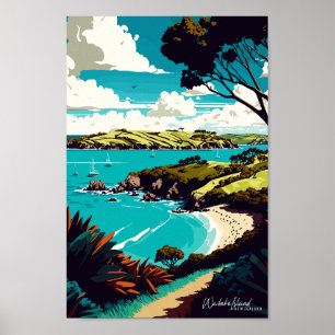 Waiheke Island New Zealand Reisen Vintag Poster