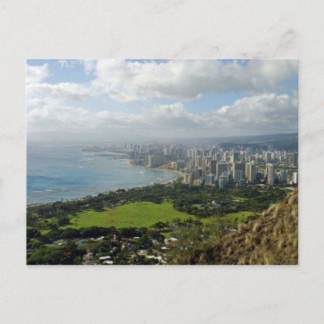 Waikiki aus Diamondhead Postkarte (Vorderseite)