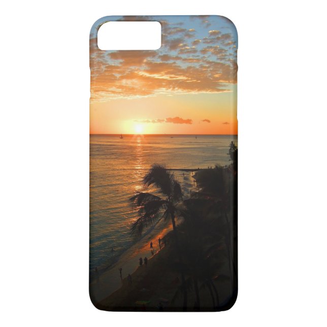 Waikiki Beach bei Sonnenuntergang Case-Mate iPhone Hülle (Rückseite)