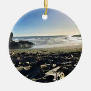 Waikiki Beach, Cape Disappoinment, Washington Keramik Ornament
