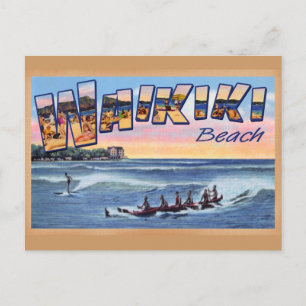 Waikiki Beach Club Vintage Postkarte