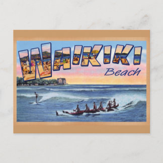 Waikiki Beach Club Vintage Postkarte