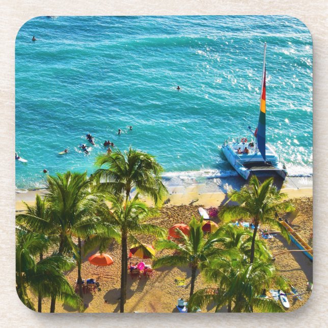 Waikiki Beach Getränkeuntersetzer (Vorderseite)