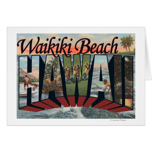 Waikiki Beach, Hawaii - Große Briefszenen (Vorderseite (Horizontal))