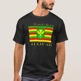 Waikiki Beach Hawaii Inseln Hawaii Flag Beach T-Shirt