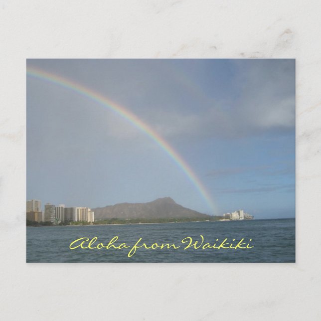 Waikiki Beach, Hawaii Postkarte (Vorderseite)